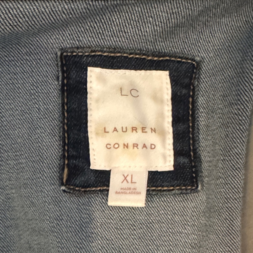 LC Lauren Conrad Dark Blue Denim Jean Jacket - Picture 2 of 4